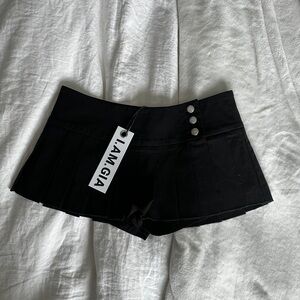 I.AM.GIA Black Pleated Mini Skirt